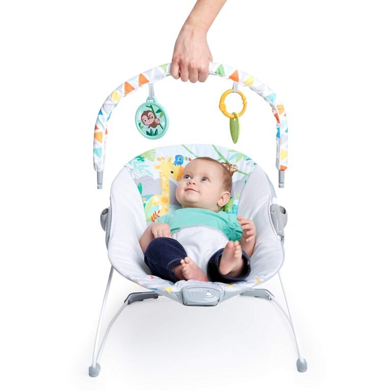 Bright Starts Baby Bouncer Soothing Vibrations Infant Seat - Removable -Toy Bar