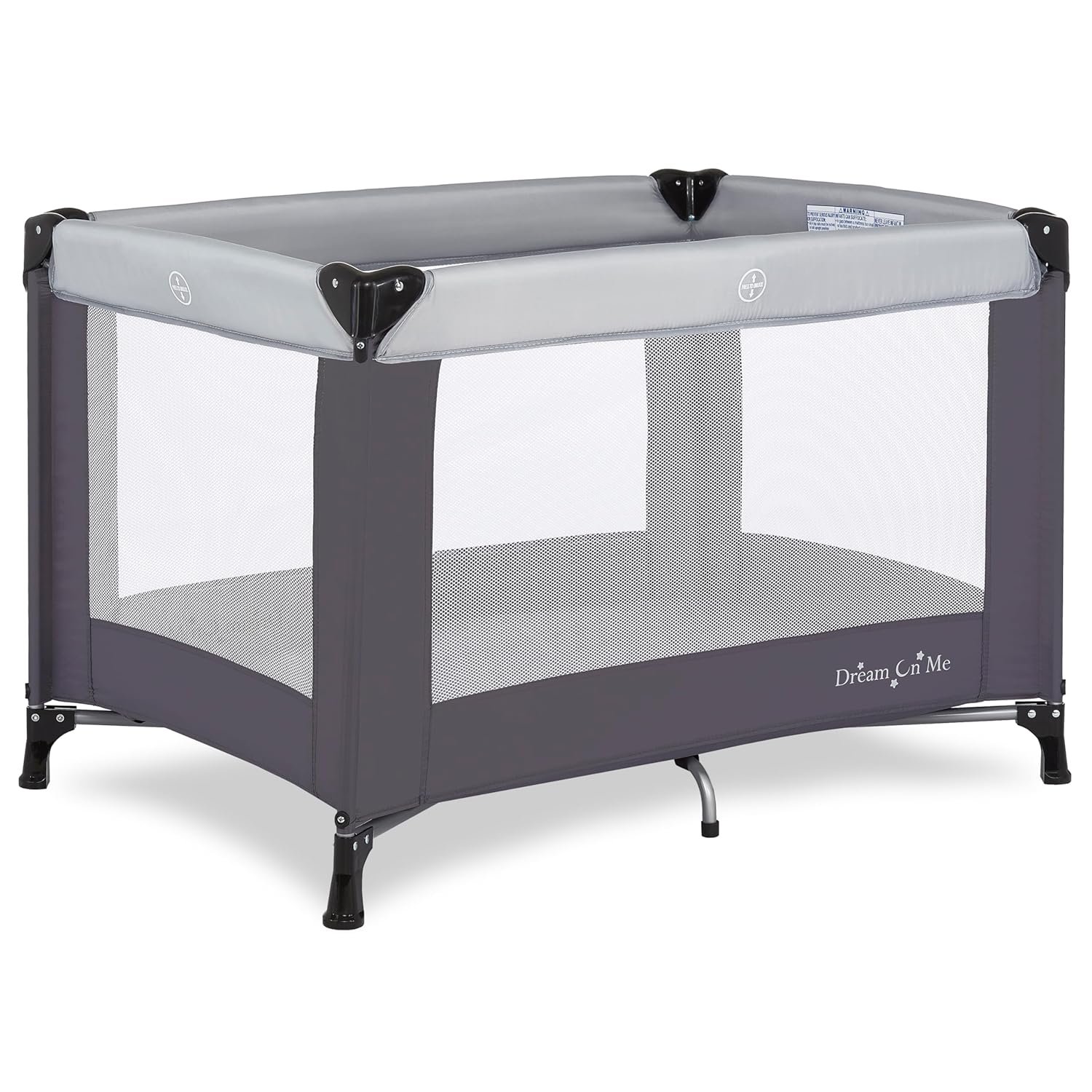 Dream On 1 Me Nest Portable Playard , Award-Winning Lightweight Travel Playpen for Baby. Quick Fold, Mesh Sides, Foldable Mattress Pad, No-Tool Assembly, Meets ASTM/CPSC Standards -Grey